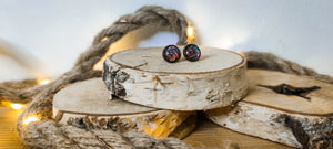 Puces d'oreilles spirale multicolore