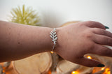 Bracelet argenté feuilles