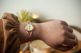 Bracelet jonc rose gold triangle multicolore