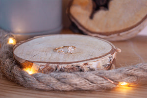 Bague dorée petites fleurs